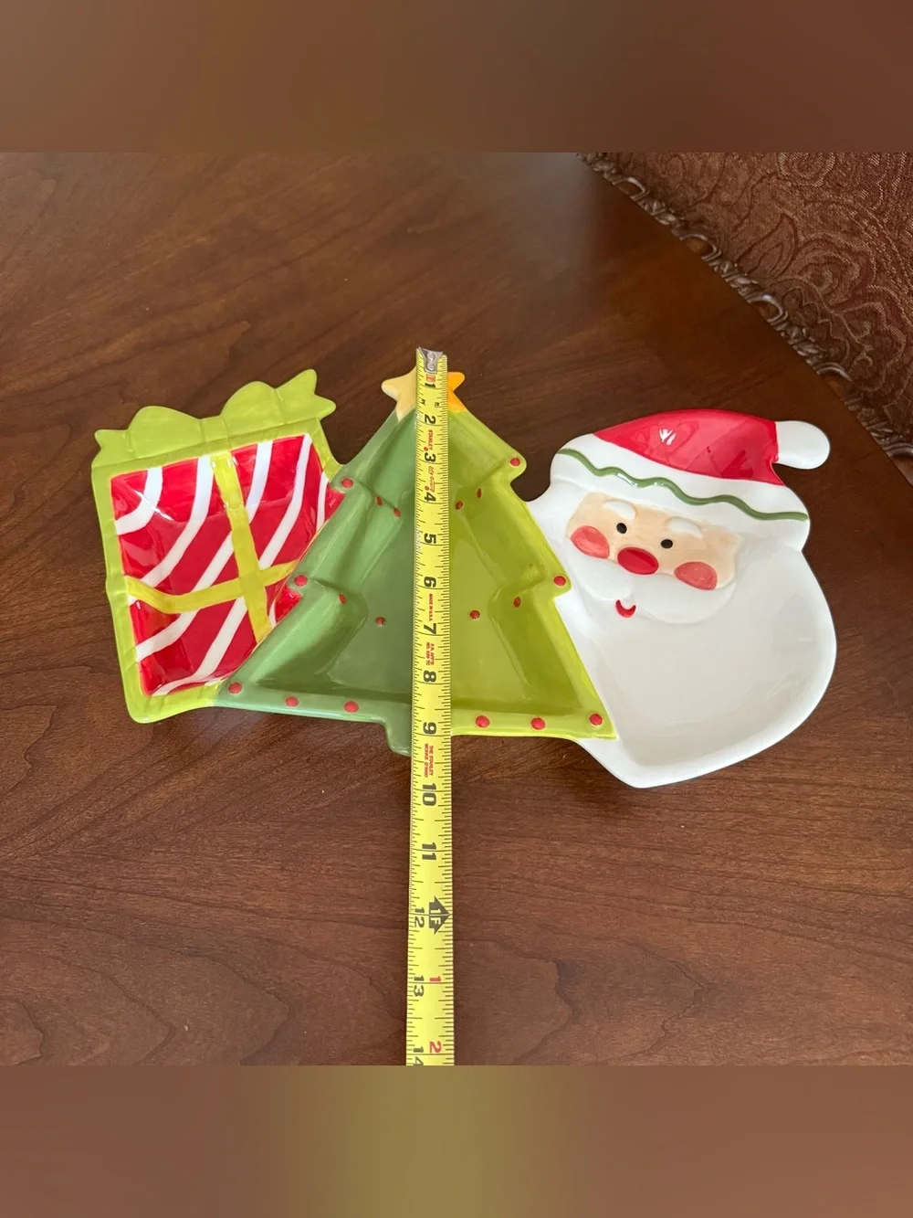Target Home Hand-Painted Christmas Divided Serving Tray Party Decor Holiday Dish